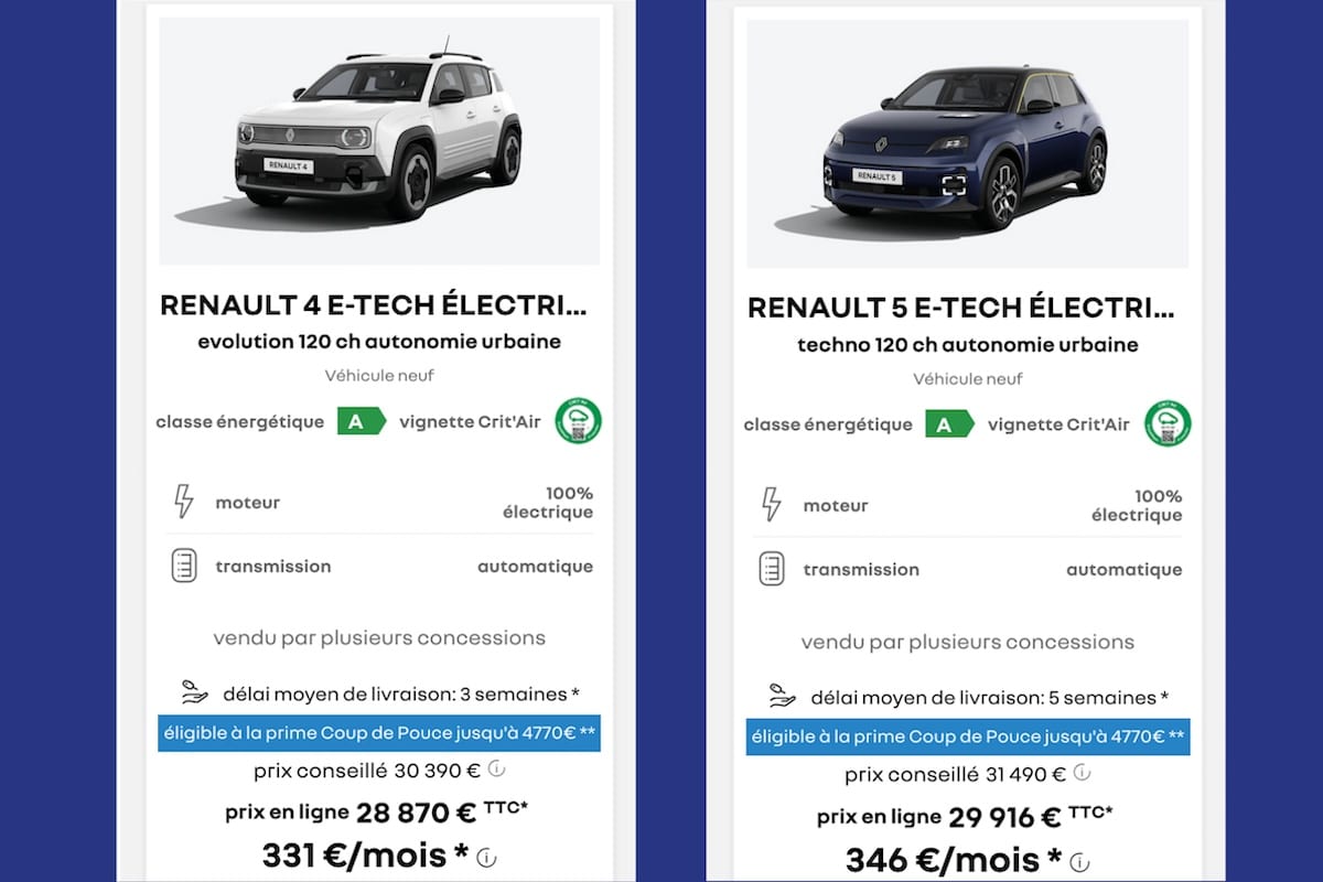 Duel Renault 5 et Renault 4